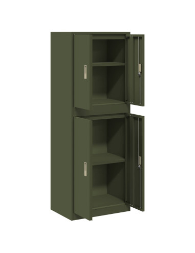 Armadio 2 pz Verde Oliva 60 x 40 x 160 cm Acciaio Bloccabile