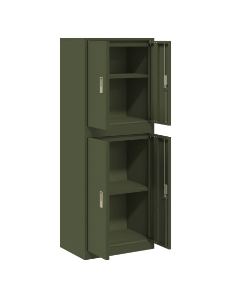 Armadio 2 pz Verde Oliva 60 x 40 x 160 cm Acciaio Bloccabile