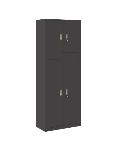 Armadio 2 pz Nero 80 x 40 x 210 cm Acciaio Bloccabile