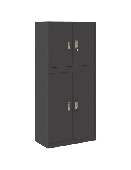 Armadio 2 pz Nero 80 x 40 x 175 cm Acciaio Bloccabile