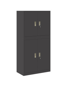 Armadio 2 pz Nero 80 x 40 x 160 cm Acciaio Bloccabile 2
