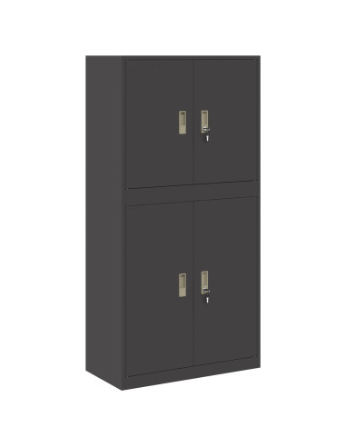 Armadio 2 pz Nero 80 x 40 x 160 cm Acciaio Bloccabile