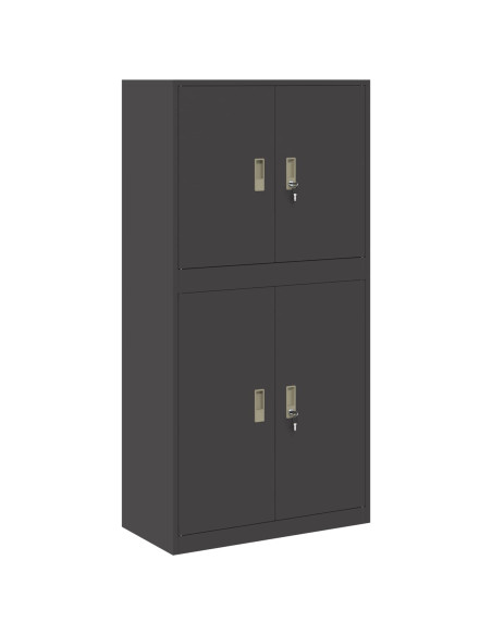Armadio 2 pz Nero 80 x 40 x 160 cm Acciaio Bloccabile