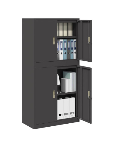 Armadio 2 pz Nero 80 x 40 x 160 cm Acciaio Bloccabile