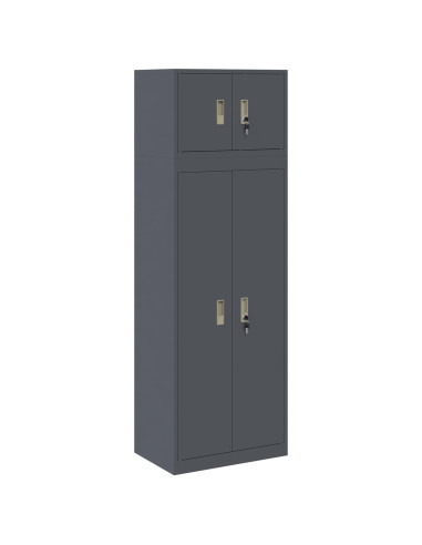 Armadio 2 pz Antracite 60 x 40 x 180 cm Acciaio Bloccabile