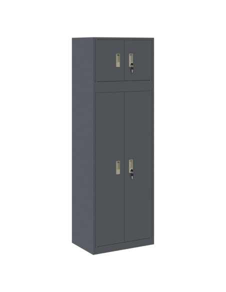 Armadio 2 pz Antracite 60 x 40 x 180 cm Acciaio Bloccabile