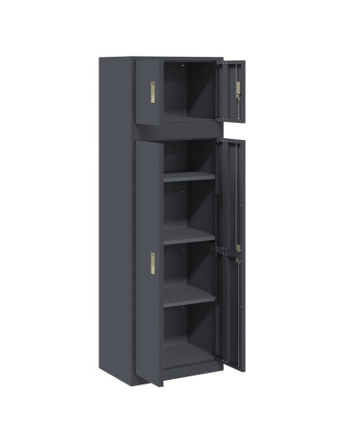 Armadio 2 pz Antracite 60 x 40 x 180 cm Acciaio Bloccabile