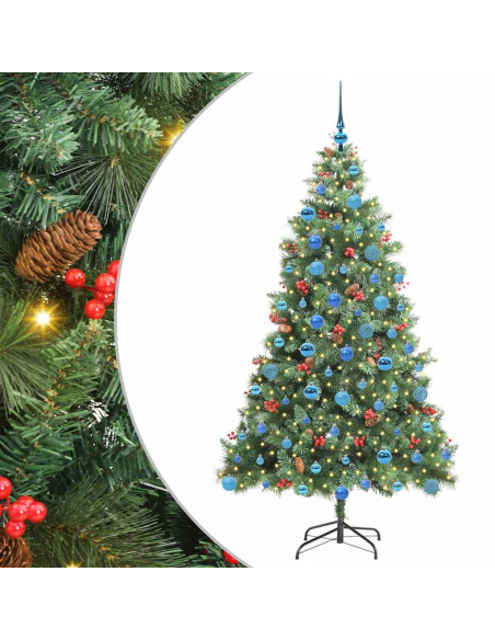 Albero di Natale artificiale 300 LED Bianco caldo PVC e Metallo