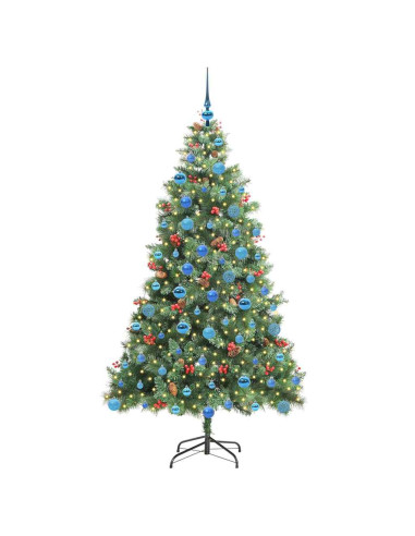 Albero di Natale artificiale 300 LED Bianco caldo PVC e Metallo