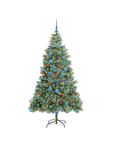 Albero di Natale artificiale 300 LED Bianco caldo PVC e Metallo