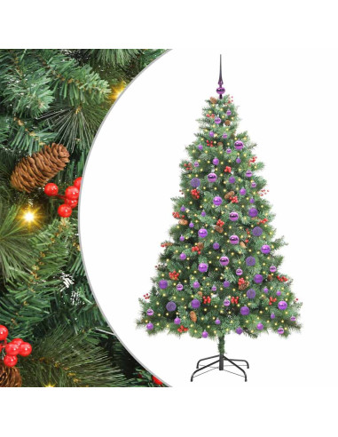 Albero di Natale artificiale 300 LED Bianco caldo PVC e Metallo
