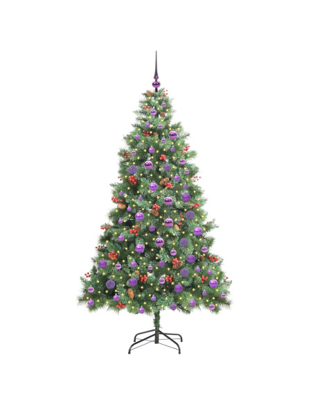Albero di Natale artificiale 300 LED Bianco caldo PVC e Metallo