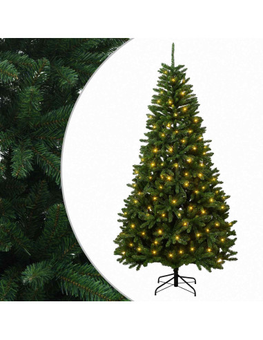 Albero di Natale Artificiale con Rami Pieghevoli 210 cm 300 LED