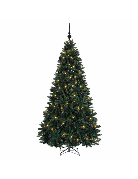 Albero di Natale artificiale verde scuro con palline 180 cm
