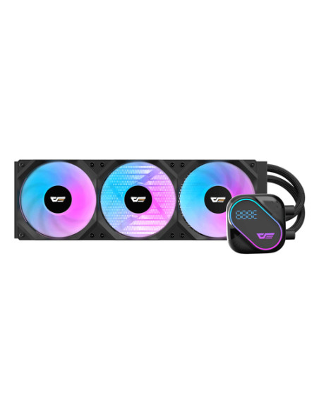DARKFLASH DE240 AIO LIQUID CPU COOLER, 240MM RADIATOR, 2X120MM ARGB FANS, 2500 RPM PUMP
