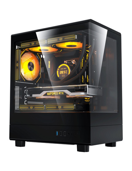 DARKFLASH DB330M MESH PC CASE, MICRO-ATX/MINI-ITX MOTHERBOARD SUPPORT, NO FANS, MESH FRONT, TEMPERED