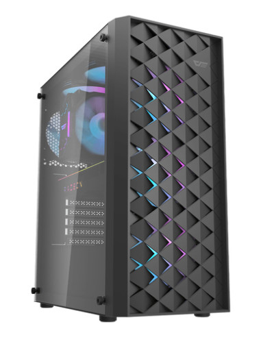 DARKFLASH DK351 PC CASE, ATX/MICRO-ATX/MINI-ITX MOTHERBOARD SUPPORT, 4 ARGB FANS, TEMPERED-GLASS