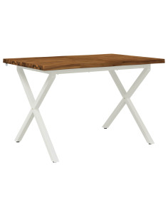 110 x 55 x 75 cm Legno di Acacia Massello Naturale e Bianco 2
