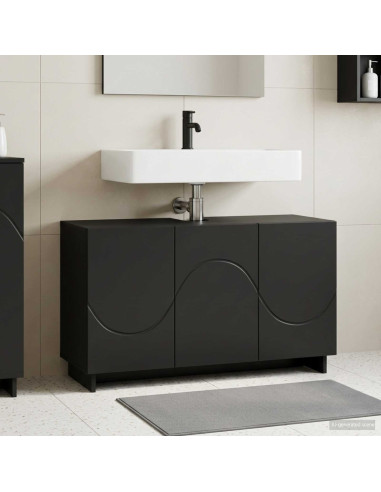 Mobile da bagno Nero 101 x 41 x 58 cm Legno multistrato