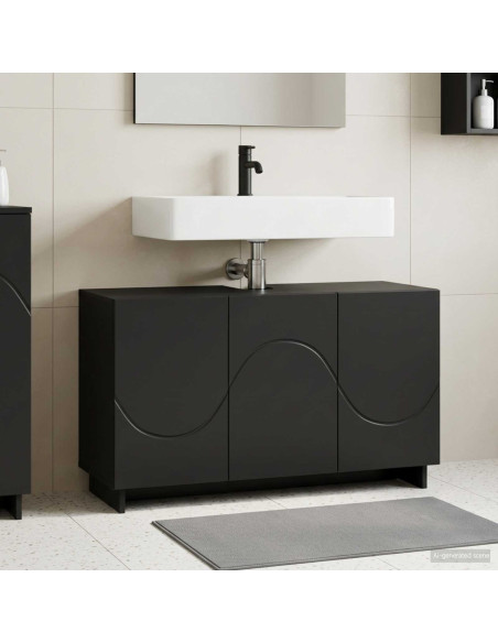 Mobile da bagno Nero 101 x 41 x 58 cm Legno multistrato