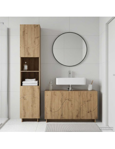 Set mobili da bagno 2 pz Rovere Artigianale