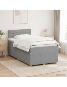 Letto box spring con materasso Grigio Chiaro 120 x 200 cm