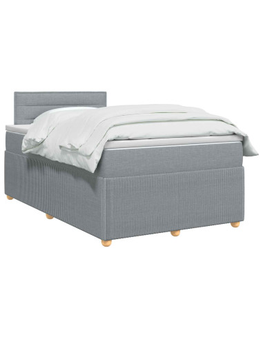 Letto box spring con materasso Grigio Chiaro 120 x 200 cm