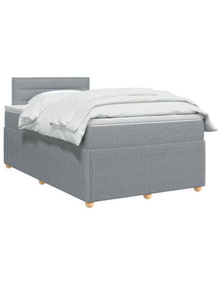 Letto box spring con materasso Grigio Chiaro 120 x 200 cm