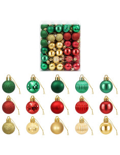 Set di Palline di Natale 150 pz Rosso, oro e verde 3 cm