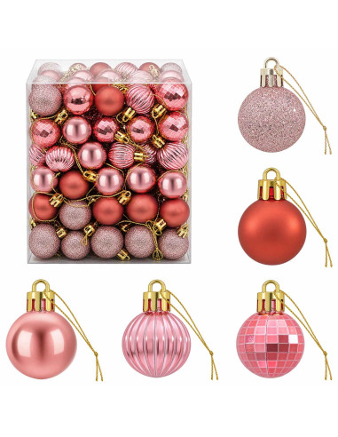 Set di Palline di Natale 150 pz Rosa e rosé 3 cm Polistirolo