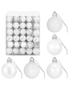 Set di Palline di Natale 150 pz Bianco 3 cm Polistirolo