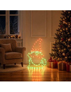 Gnomo di Natale a LED LOVIISA 80 LED Multicolore 38 x 60 cm
