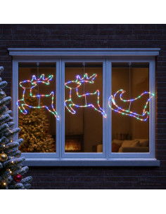 Decorazione natalizia con renna e slitta LOVIISA 180 LED