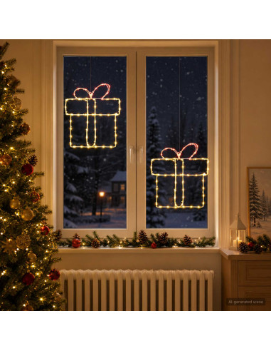 Luci natalizie a sagoma per finestra LOVIISA 2 pz 160 LED