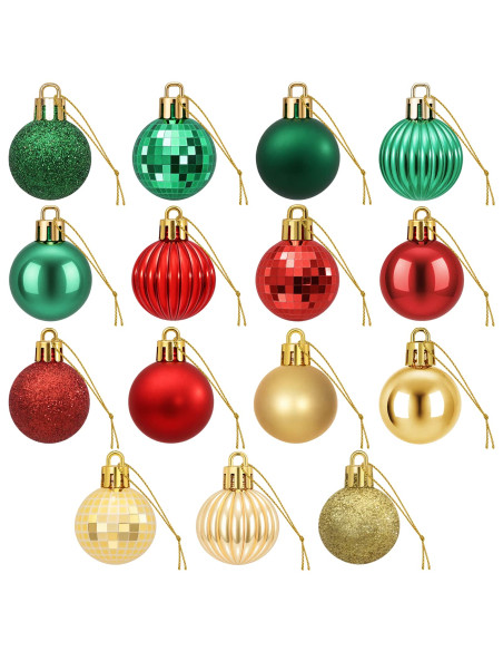 Set di Palline di Natale 150 pz Rosso, oro e verde 3 cm