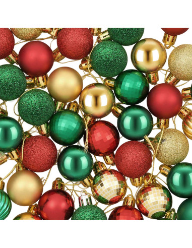 Set di Palline di Natale 150 pz Rosso, oro e verde 3 cm
