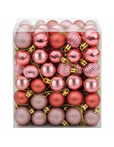 Set di Palline di Natale 150 pz Rosa e rosé 3 cm Polistirolo