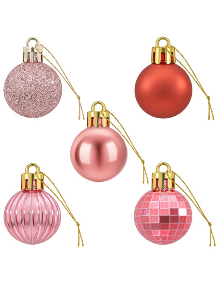 Set di Palline di Natale 150 pz Rosa e rosé 3 cm Polistirolo