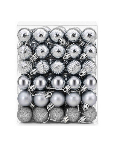 Set di Palline di Natale 150 pz Grigio 3 cm Polistirolo