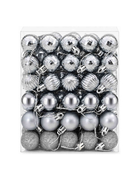 Set di Palline di Natale 150 pz Grigio 3 cm Polistirolo