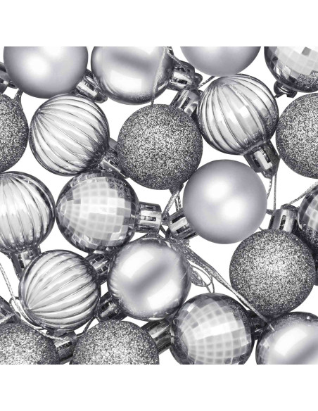 Set di Palline di Natale 150 pz Grigio 3 cm Polistirolo