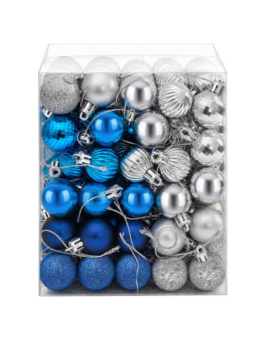 Set di Palline di Natale 150 pz Blu e argento 3 cm Polistirolo