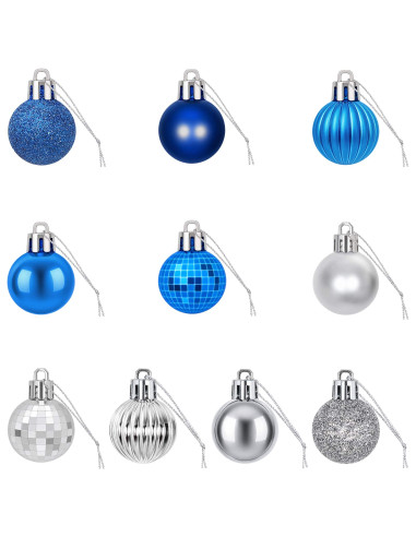 Set di Palline di Natale 150 pz Blu e argento 3 cm Polistirolo