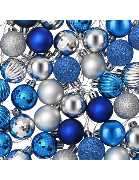 Set di Palline di Natale 150 pz Blu e argento 3 cm Polistirolo