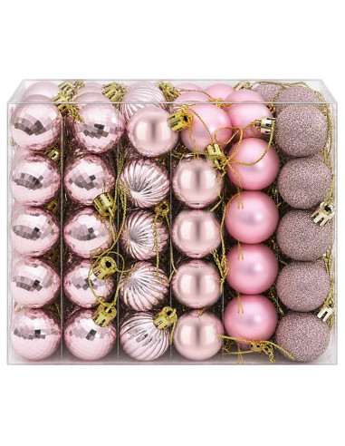 Set di Palline di Natale 150 pz Rosa 3 cm Polistirolo
