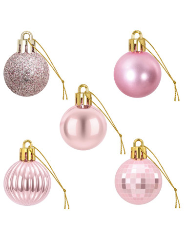 Set di Palline di Natale 150 pz Rosa 3 cm Polistirolo