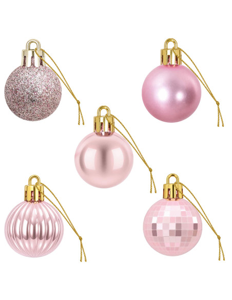 Set di Palline di Natale 150 pz Rosa 3 cm Polistirolo