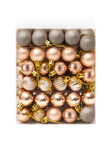 Set di Palline di Natale 150 pz Oro rosa 3 cm Polistirolo