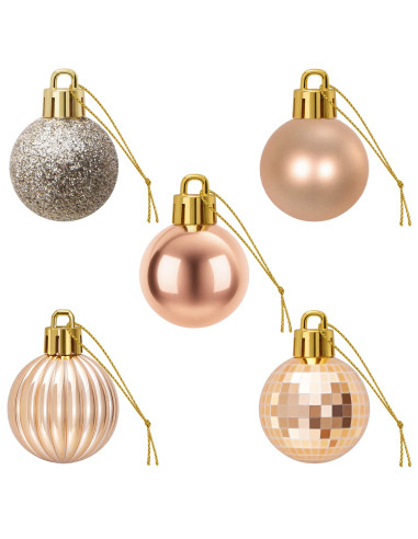 Set di Palline di Natale 150 pz Oro rosa 3 cm Polistirolo