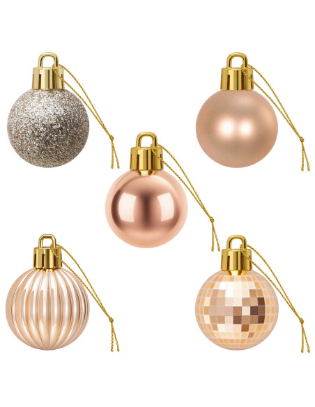 Set di Palline di Natale 150 pz Oro rosa 3 cm Polistirolo